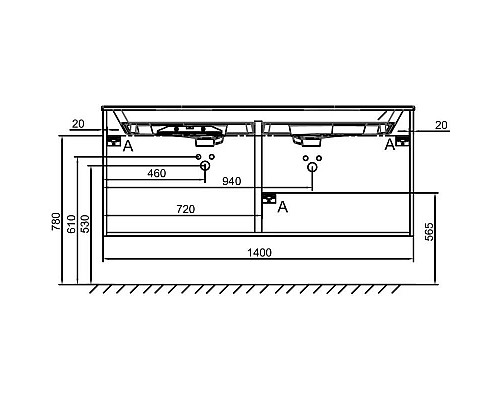 Приобрести Тумба дуб табак 140 см Jacob Delafon Odeon Rive Gauche EB2526-R8-E52 в магазине сантехники Santeh-Crystal.ru