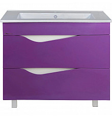Тумба с раковиной фиолетовый глянец/белый глянец 106,5 см Bellezza Эйфория 4639118660415 + 4640021064740