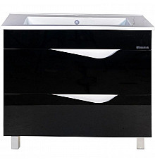 Тумба с раковиной черный глянец/белый глянец 106,5 см Bellezza Эйфория 4639118660040 + 4640021064740