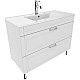 Купить Тумба с раковиной белый матовый 100,3 см IDDIS Oxford OXF10W1i95K в магазине сантехники Santeh-Crystal.ru