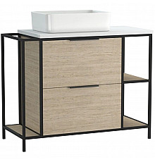 Тумба дуб/черный 100,2 см Cersanit Bosquet A63013