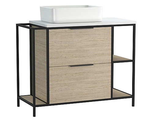 Купить Тумба дуб/черный 100,2 см Cersanit Bosquet A63013 в магазине сантехники Santeh-Crystal.ru