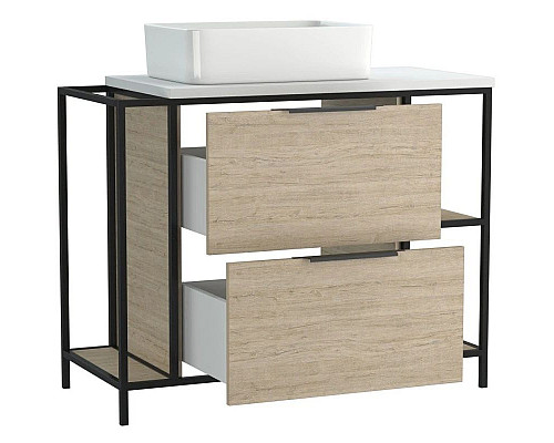 Купить Тумба дуб/черный 100,2 см Cersanit Bosquet A63013 в магазине сантехники Santeh-Crystal.ru