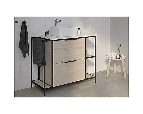 Купить Тумба дуб/черный 100,2 см Cersanit Bosquet A63013 в магазине сантехники Santeh-Crystal.ru