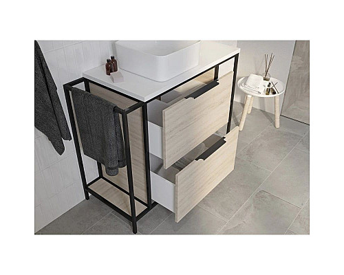 Купить Тумба дуб/черный 100,2 см Cersanit Bosquet A63013 в магазине сантехники Santeh-Crystal.ru