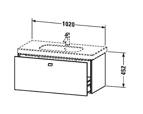 Купить Тумба графит матовый 102 см Duravit Brioso BR404701049 в магазине сантехники Santeh-Crystal.ru