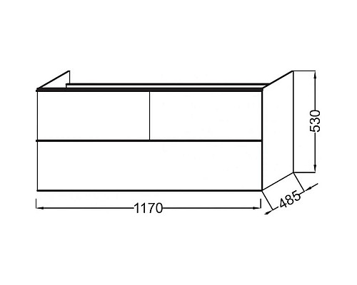 Купить Тумба чёрное дерево 117 см Jacob Delafon Odeon Up EB892-E15 в магазине сантехники Santeh-Crystal.ru