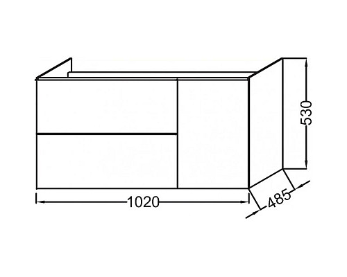 Купить Тумба серый дуб 102 см Jacob Delafon Odeon Up EB891-E71 в магазине сантехники Santeh-Crystal.ru