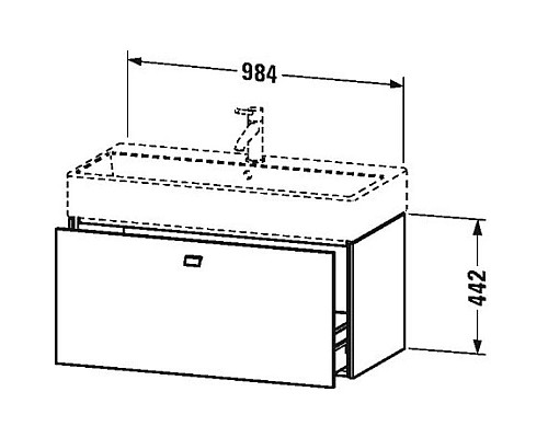 Приобрести Тумба базальт матовый 98,4 см Duravit Brioso BR405604343 в магазине сантехники Santeh-Crystal.ru