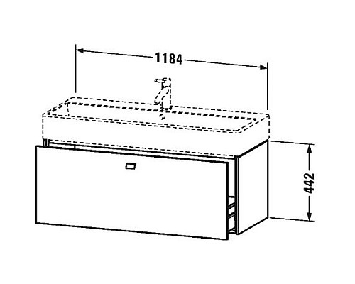 Купить Тумба белый матовый 118,4 см Duravit Brioso BR405701818 в магазине сантехники Santeh-Crystal.ru