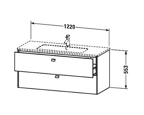 Приобрести Тумба темный орех 122 см Duravit Brioso BR410401021 в магазине сантехники Santeh-Crystal.ru