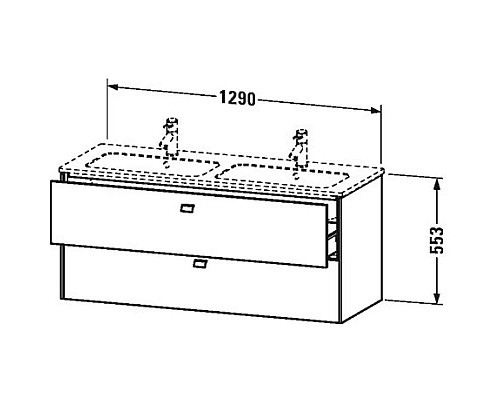 Купить Тумба белый матовый 129 см Duravit Brioso BR410501018 в магазине сантехники Santeh-Crystal.ru
