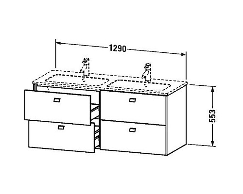 Заказать Тумба лен 129 см Duravit Brioso BR410601075 в магазине сантехники Santeh-Crystal.ru