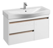 Тумба белый глянец/дуб эндгрейн 96,6 см Акватон Нортон 1A249001NT010