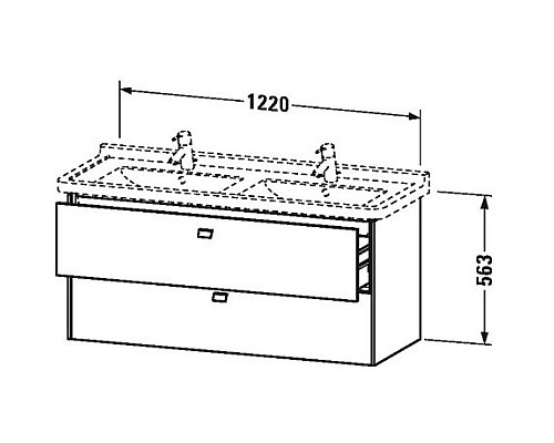 Купить Тумба серый дуб 122 см Duravit Brioso BR414401035 в магазине сантехники Santeh-Crystal.ru