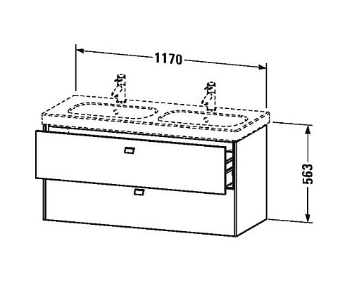 Приобрести Тумба бетонно-серый матовый 117 см Duravit Brioso BR414800707 в магазине сантехники Santeh-Crystal.ru