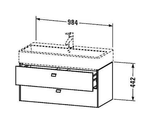 Приобрести Тумба белый глянец 98,4 см Duravit Brioso BR415602222 в магазине сантехники Santeh-Crystal.ru