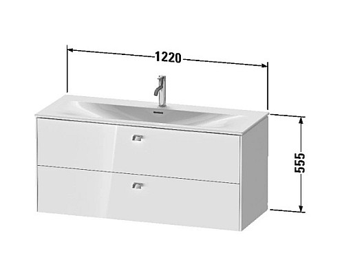 Приобрести Тумба серый дуб 122 см Duravit Brioso BR431401035 в магазине сантехники Santeh-Crystal.ru