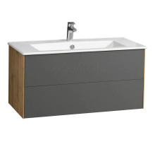 Тумба графит софт/дуб веллингтон 98 см Акватон Сохо 1A258201AJA00