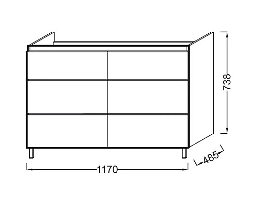 Заказать Тумба черный матовый 117 см Jacob Delafon Odeon Up EB995-M61 в магазине сантехники Santeh-Crystal.ru