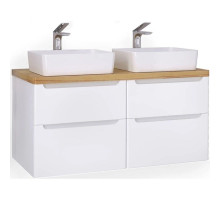 Тумба белый глянец 120 см Jorno Wood Wood.01.60/P/W + Wood.01.60/P/W + Wood.06.120/LW