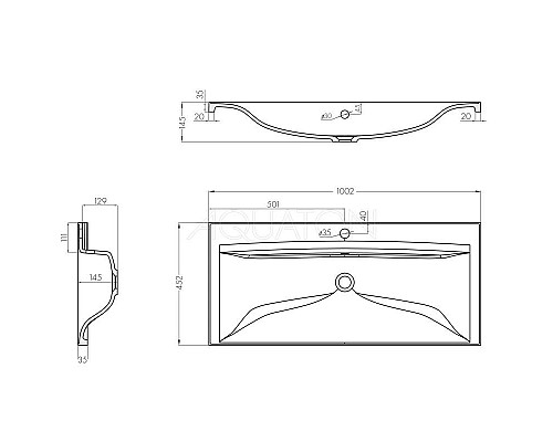 Купить Тумба с раковиной белый глянец 100,2 см Акватон Диор 1A1677K2DR010 в магазине сантехники Santeh-Crystal.ru