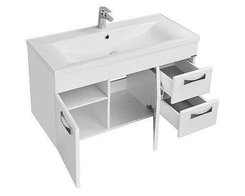 Купить Тумба с раковиной белый глянец 100,2 см Акватон Диор 1A1677K2DR010 в магазине сантехники Santeh-Crystal.ru