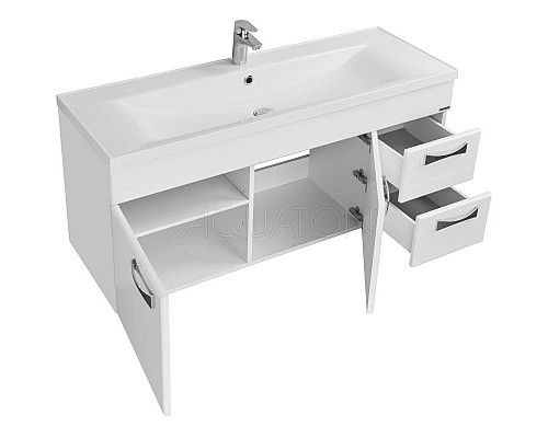 Приобрести Тумба с раковиной белый глянец 120,2 см Акватон Диор 1A1106K2DR010 в магазине сантехники Santeh-Crystal.ru
