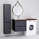 Заказать Тумба с раковиной серый матовый 122 см Jorno Wood Wood.01.60/P/GR + Wood.06.122/DW + Mol.08.65/W + Bra.05.461/R/W в магазине сантехники Santeh-Crystal.ru
