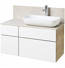 Тумба с раковиной дуб эндгрейн/белый матовый 100 см Акватон Мишель 1A2441K2MIX40