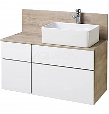 Тумба с раковиной дуб эндгрейн/белый матовый 100 см Акватон Мишель 1A2441K1MIX40