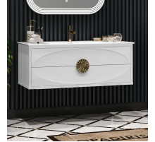 Тумба с раковиной белый глянец/золото 121 см Opadiris Ибица