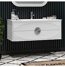 Тумба с раковиной белый глянец/хром 121 см Opadiris Ибица