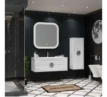 Комплект мебели белый глянец/хром 121 см Opadiris Ибица