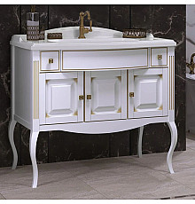 Тумба с раковиной белый золотая патина 100 см Opadiris Лаура