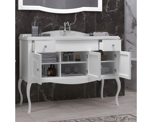 Приобрести Комплект мебели белый матовый 120 см Opadiris Лаура в магазине сантехники Santeh-Crystal.ru