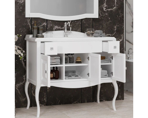 Приобрести Комплект мебели белый матовый 120 см Opadiris Лаура в магазине сантехники Santeh-Crystal.ru