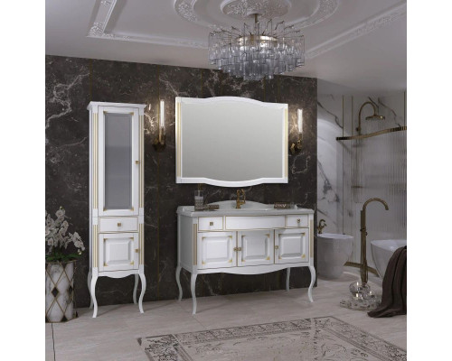 Заказать Комплект мебели белый золотая патина 120 см Opadiris Лаура в магазине сантехники Santeh-Crystal.ru