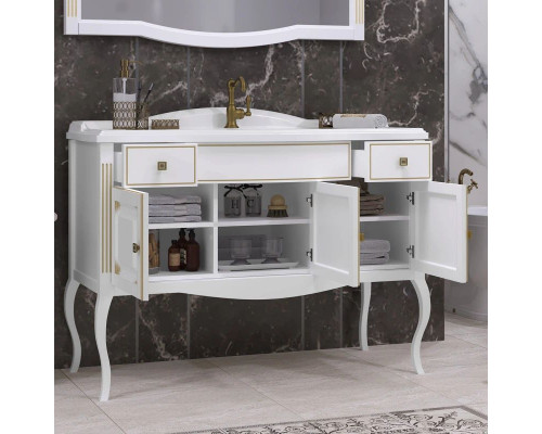 Заказать Комплект мебели белый золотая патина 120 см Opadiris Лаура в магазине сантехники Santeh-Crystal.ru