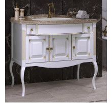 Тумба с раковиной белый золотая патина 100 см со столешницей Opadiris Лаура