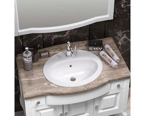 Заказать Тумба с раковиной белый матовый 100 см со столешницей Opadiris Лаура в магазине сантехники Santeh-Crystal.ru