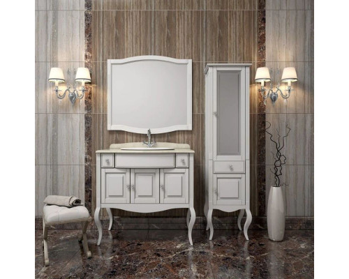 Заказать Тумба с раковиной белый матовый 100 см со столешницей Opadiris Лаура в магазине сантехники Santeh-Crystal.ru