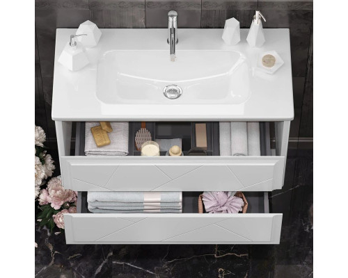 Заказать Комплект мебели белый матовый 100 см Opadiris Луиджи в магазине сантехники Santeh-Crystal.ru