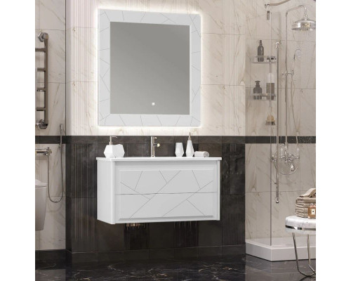 Заказать Комплект мебели белый матовый 100 см Opadiris Луиджи в магазине сантехники Santeh-Crystal.ru