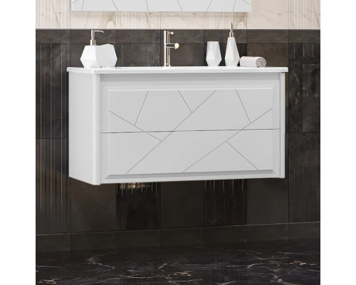 Заказать Комплект мебели белый матовый 100 см Opadiris Луиджи в магазине сантехники Santeh-Crystal.ru