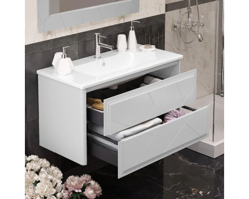 Заказать Комплект мебели белый матовый 100 см Opadiris Луиджи в магазине сантехники Santeh-Crystal.ru