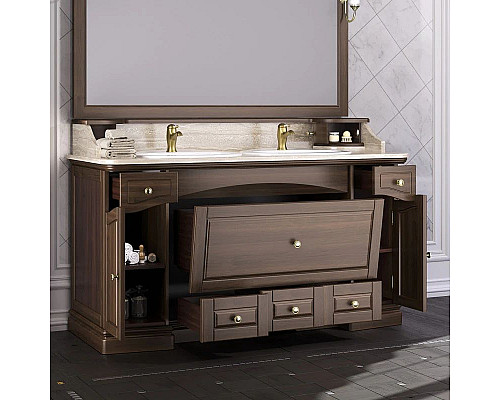 Заказать Тумба с раковиной орех антикварный 153 см Opadiris Лучия в магазине сантехники Santeh-Crystal.ru