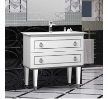 Тумба с раковиной белый серебряная патина 100,6 см Opadiris Порто