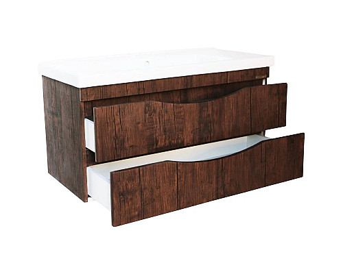 Заказать Тумба с раковиной орех 100,5 см Bellezza Санриса 4630117270438 + 4660018641259 в магазине сантехники Santeh-Crystal.ru