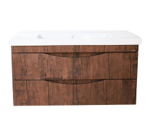 Тумба с раковиной орех 100,5 см Bellezza Санриса 4630117270438 + 4660018641259